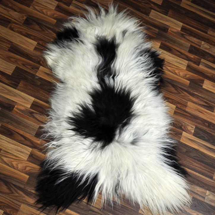 XXL ÖKO Island Schaffell beige schwarzbraun 125x75 #8485