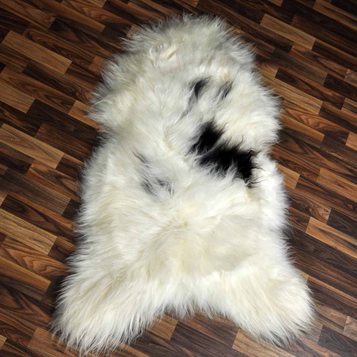 XXL ÖKO Island Schaffell beige schwarzbraun 125x80 Fell #8486