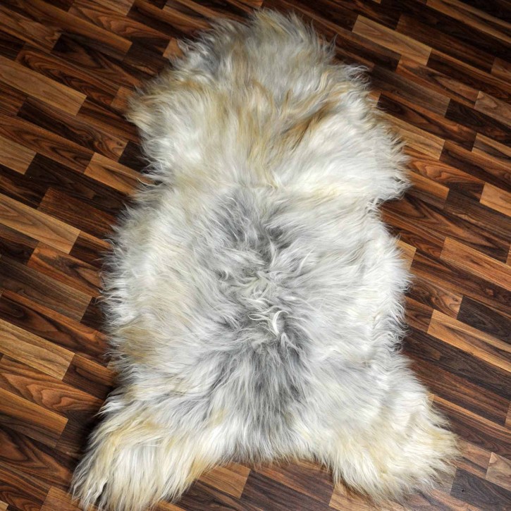 XXXL ÖKO Island Schaffell grau rost braun 130x80 riesig #8491