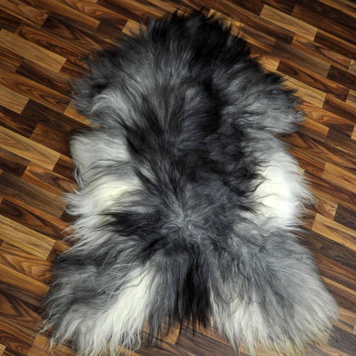 XXL ÖKO Island Schaffell grau schwarzbraun 125x85 #8493