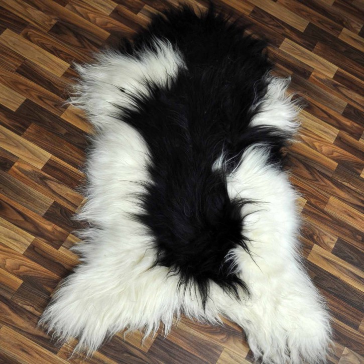 XXXL ÖKO Island Schaffell beige schwarzbraun 135x80 #8527