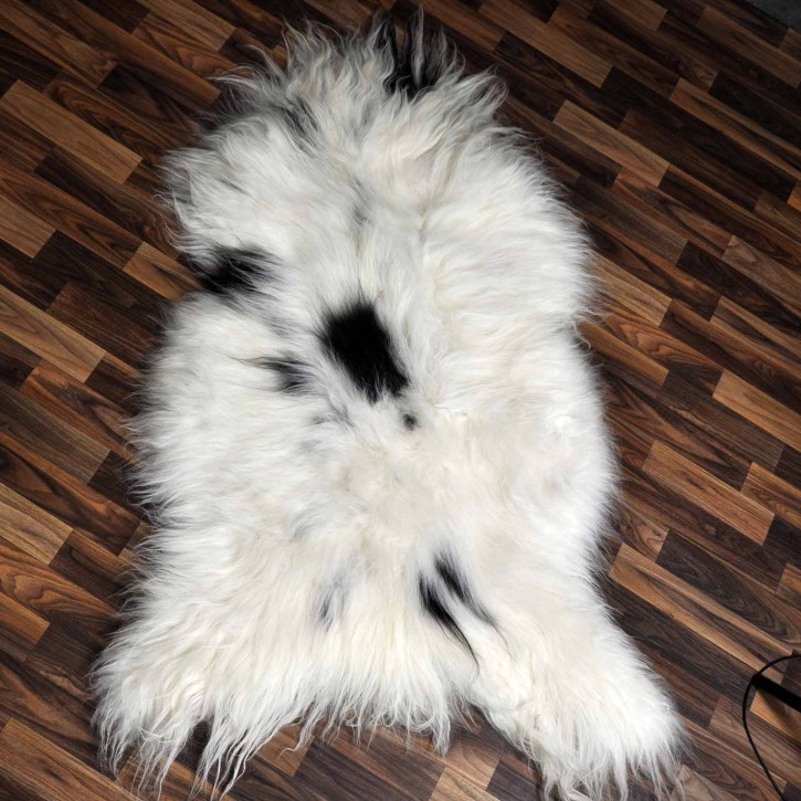 XXXL ÖKO Island Schaffell beige schwarzbraun 130x80 Fell #8531