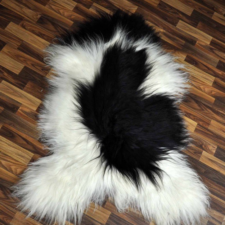 XXXL ÖKO Island Schaffell beige schwarzbraun 130x80 #8533