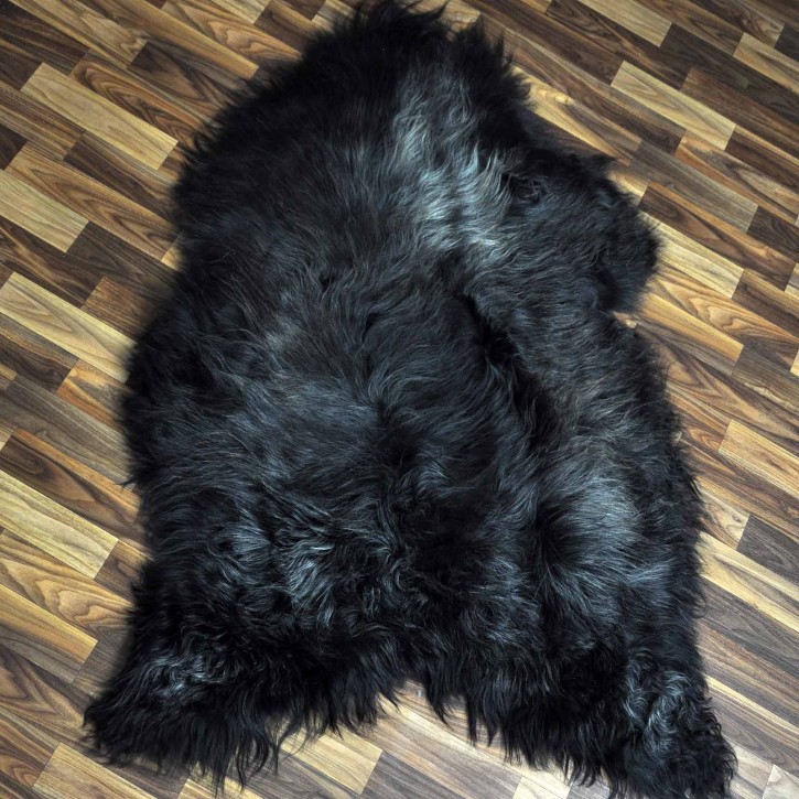 XXXL ÖKO Island Schaffell schwarzbraun grau 130x90 Geschenk #8537