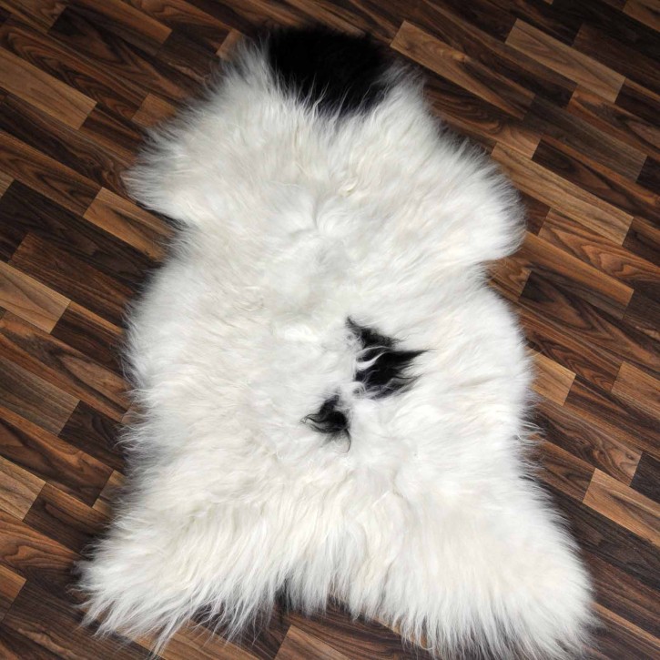 XL ÖKO Island Schaffell beige schwarzbraun 110x70 Perchten #8614