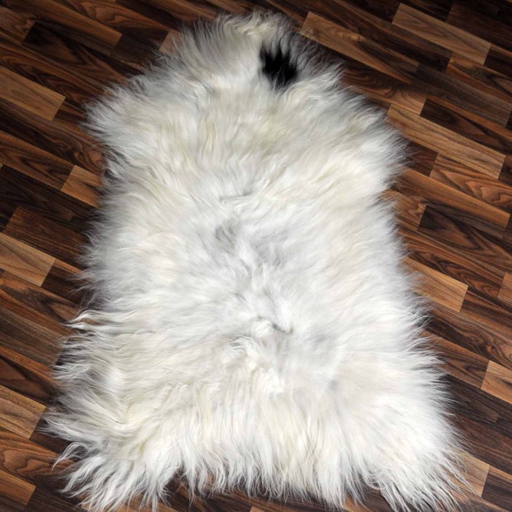 XL ÖKO Island Schaffell beige schwarzbraun 110x70 Perchten #8619