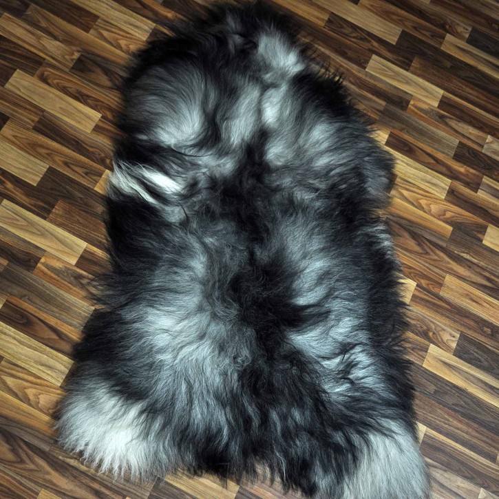 XXXL ÖKO Island Schaffell grau schwarzbraun 130x85 #8637