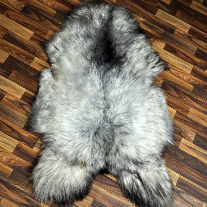 XXL ÖKO Island Schaffell grau schwarzbraun 125x75 #8647