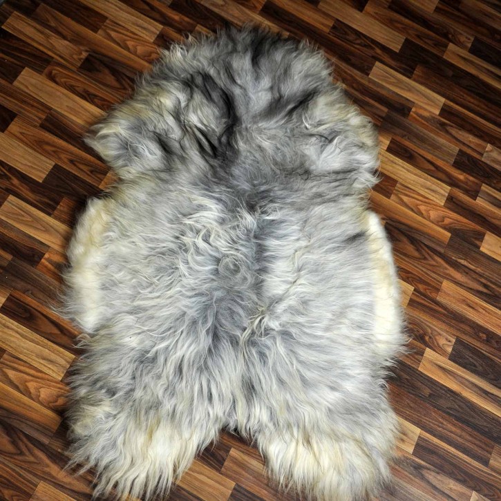 XXXL ÖKO Island Schaffell grau beige schwarzbraun 130x80 #8648