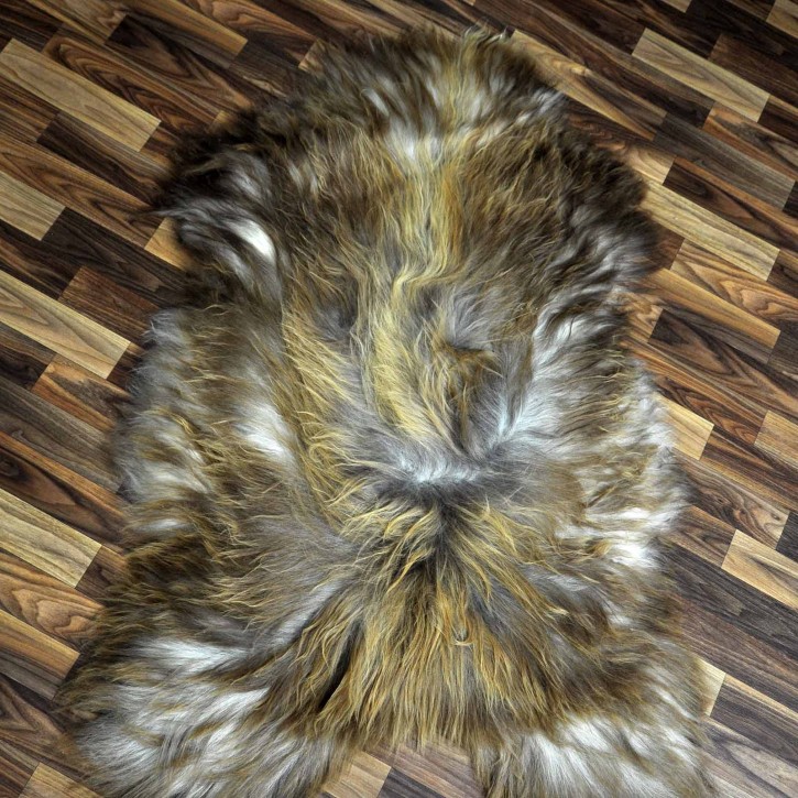 XXXL ÖKO Island Schaffell grau rostbraun 130x80 #8650
