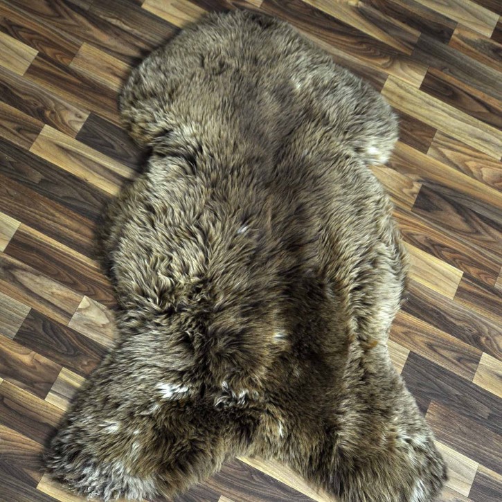 ÖKO Schaffell Lammfell braun beige 100x70 Couch Auflage #8668