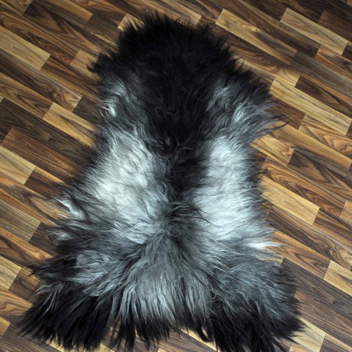 ÖKO Island Schaffell grau schwarzbraun 105x65 #8689