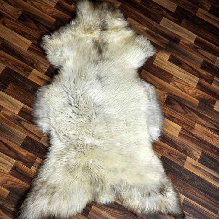 XXL ÖKO Schaffell Lammfell beige braun 125x75 Kamin Fell #8693