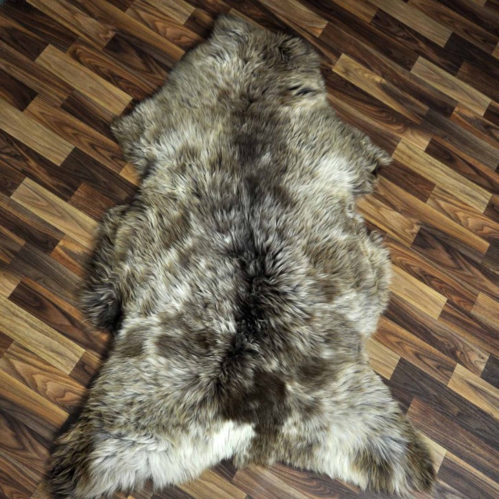 XXL ÖKO Schaffell Lammfell beige braun 125x85 Kamin Fell #8729