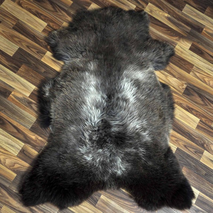 XL ÖKO Schaffell Lammfell braun grau 115x80 Kamin Fell #8740
