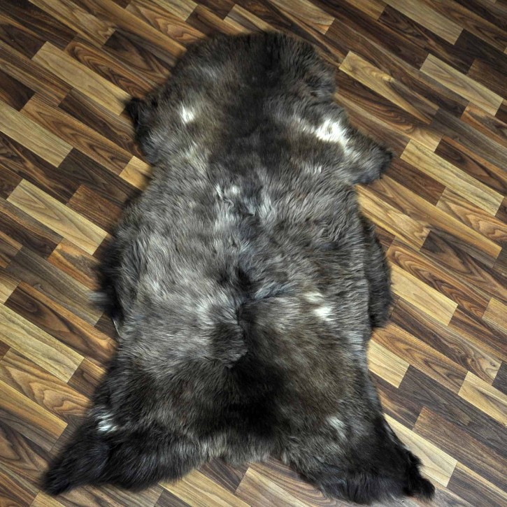 XXL ÖKO Schaffell Lammfell braun grau 120x75 Kamin Fell #8741