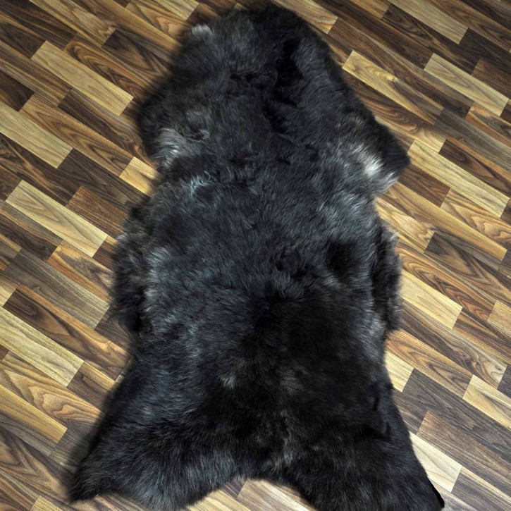 XXXL ÖKO Schaffell Lammfell braun grau 130x80 Kamin Fell #8744