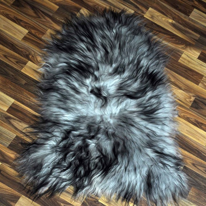 Island Schaffell grau schwarz geflammt 95x65 Krampus #8765