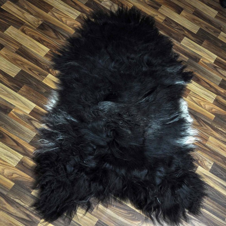 XXXL ÖKO Island Schaffell schwarzbraun weiß 130x80 Geschenk #8864