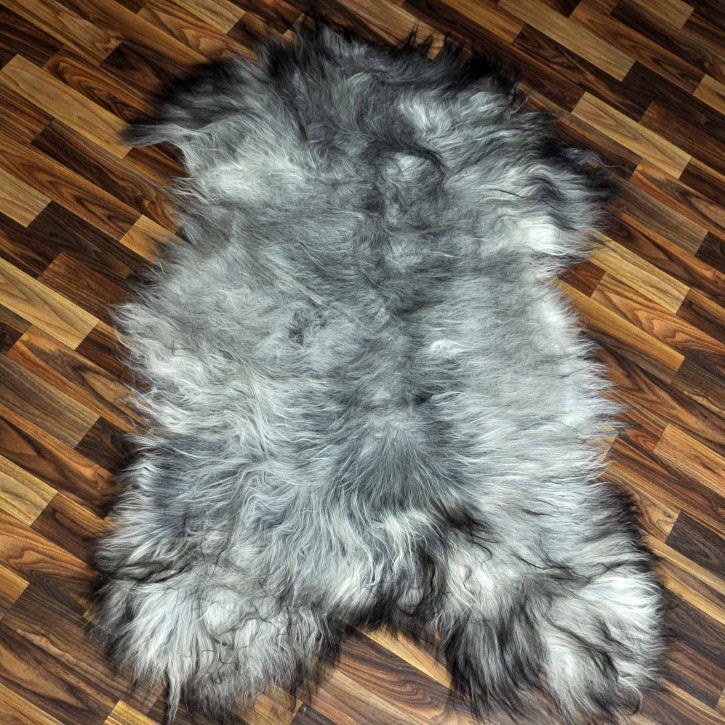 XXL ÖKO Island Schaffell grau schwarzbraun 125x80 #8867