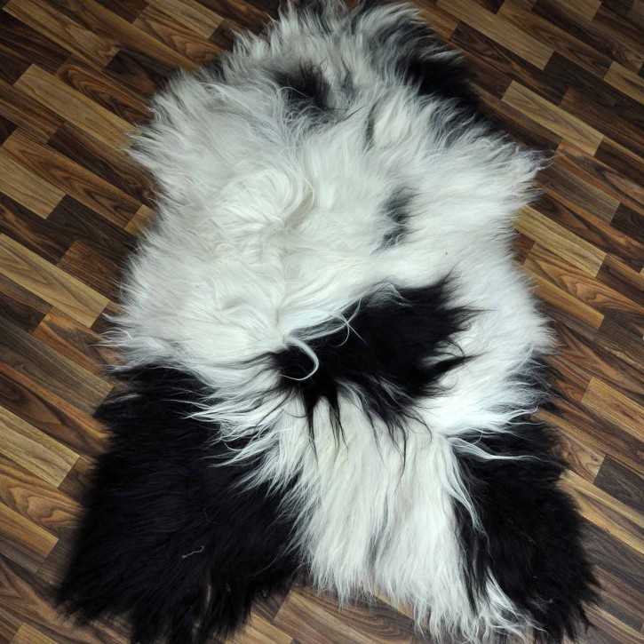 XXXL ÖKO Island Schaffell schwarzbraun weiß 140x85 #8869