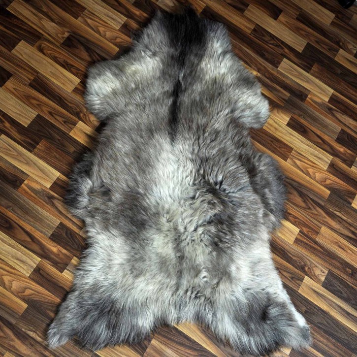 XXXL ÖKO Schaffell Lammfell braun grau 130x80 Sheepskin #8874