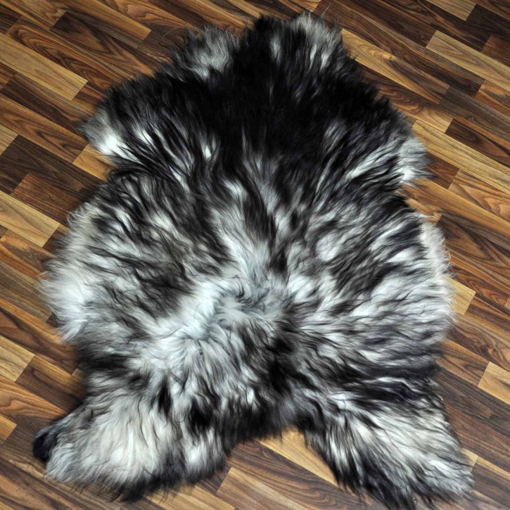 XL ÖKO Island Schaffell grau schwarzbraun 115x75 #8936