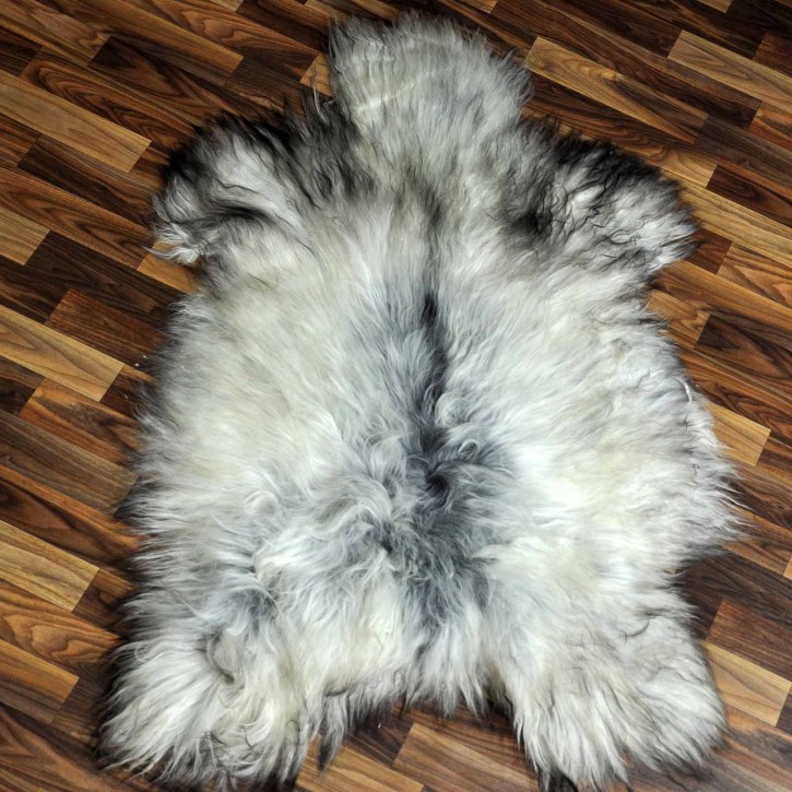 XXL ÖKO Island Schaffell grau beige schwarzbraun 120x70 #8937