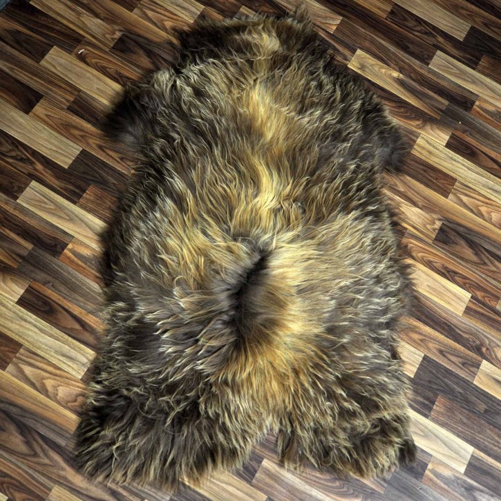 XXL ÖKO Island Schaffell Lammfell rost braun 120x75 Krampus #8940