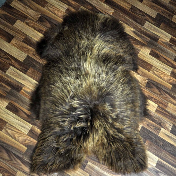 XXL ÖKO Island Schaffell Lammfell rost braun 125x75 Krampus #8941