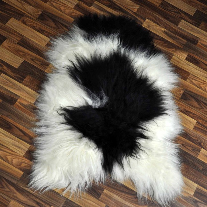 XL ÖKO Island Schaffell beige schwarzbraun 110x80 #8956