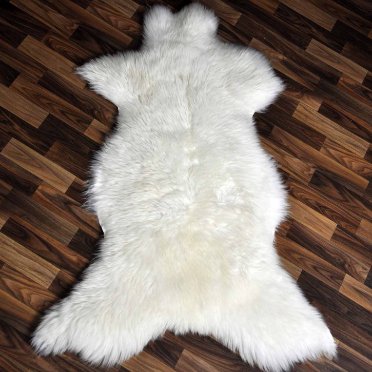 XXL ÖKO echtes Schaffell Lammfell weiß 125x80 Geschenk #9005