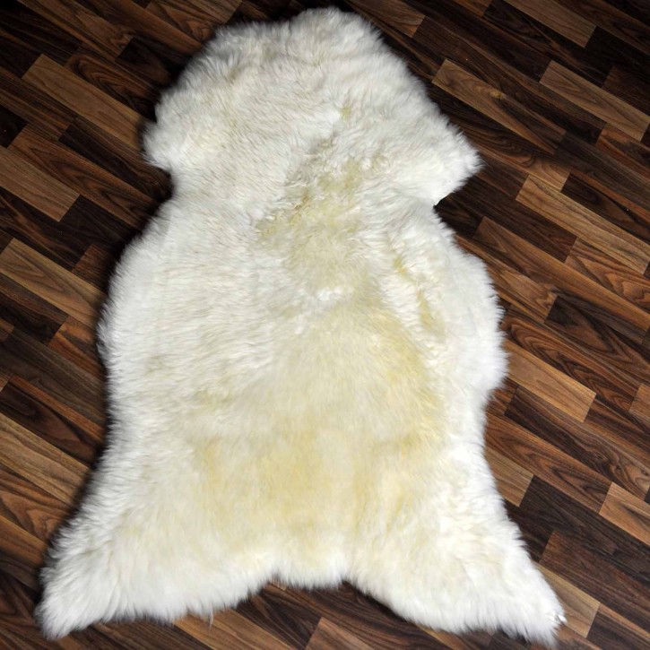 XXL ÖKO echtes Schaffell Lammfell weiß 125x80 Geschenk #9015