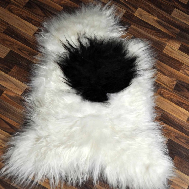 XL ÖKO Island Schaffell beige schwarzbraun 110x75 #9043