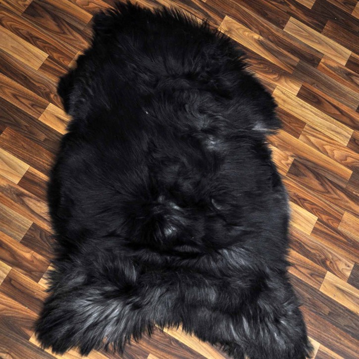 XL ÖKO Island Schaffell grau schwarzbraun 110x70 #9049