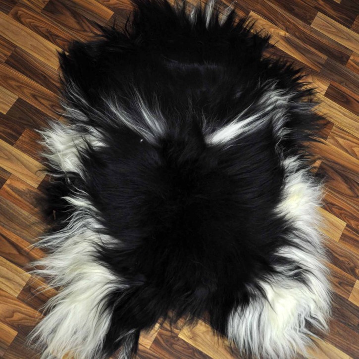 XL ÖKO Island Schaffell beige schwarzbraun 110x75 #9052