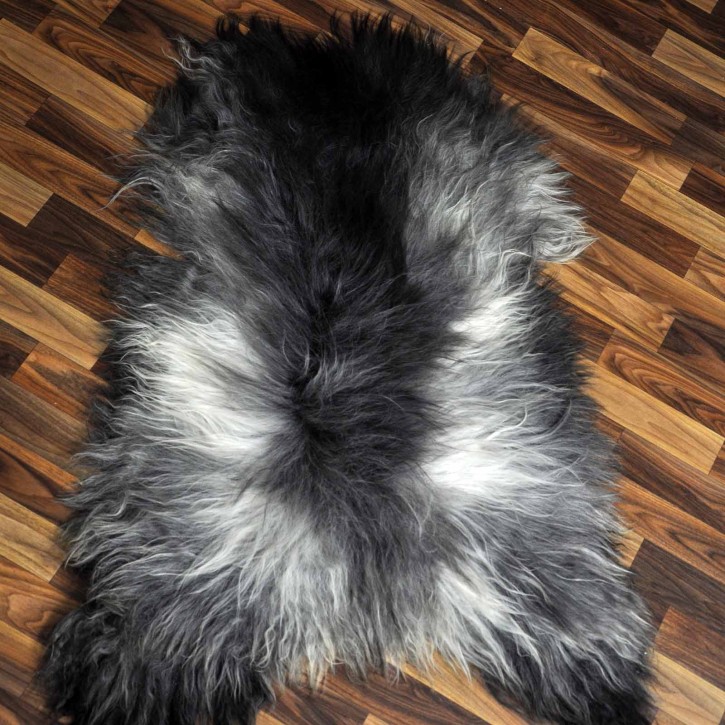 XL ÖKO Island Schaffell grau schwarzbraun 110x75 #9062