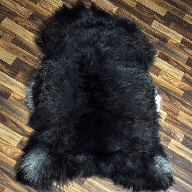 XXL ÖKO Island Schaffell schwarzbraun grau 125x85 Stuhl Auflage #9082