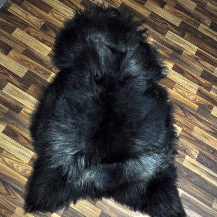 XXXL ÖKO Island Schaffell schwarzbraun grau 135x85 groß Wikinger #9089
