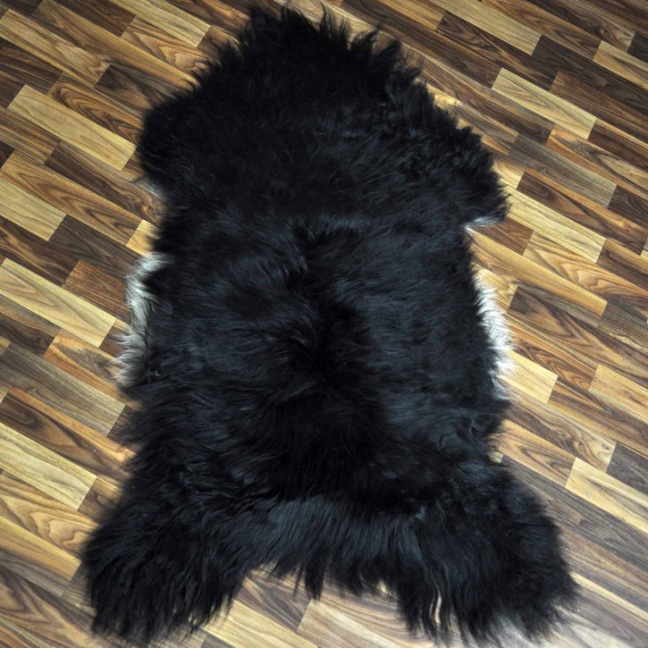 XXL ÖKO Island Schaffell schwarzbraun weiß 125x80 Camping #9095