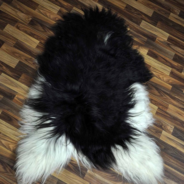 XXXL ÖKO Island Schaffell schwarzbraun beige 130x85 Kamin #9097
