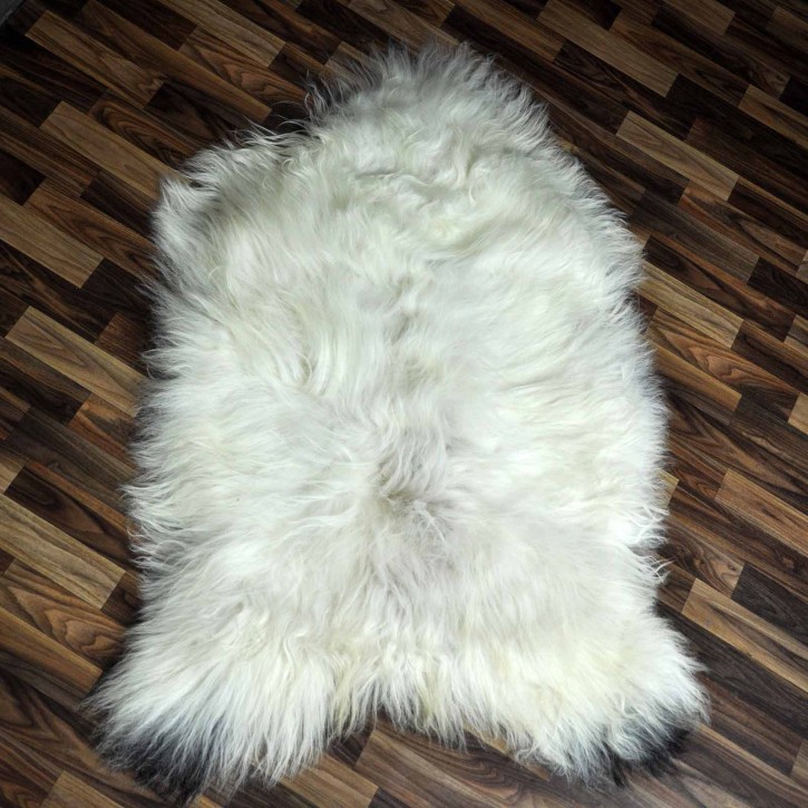 XXL ÖKO Island Schaffell beige schwarzbraun 125x80 Camping #9099