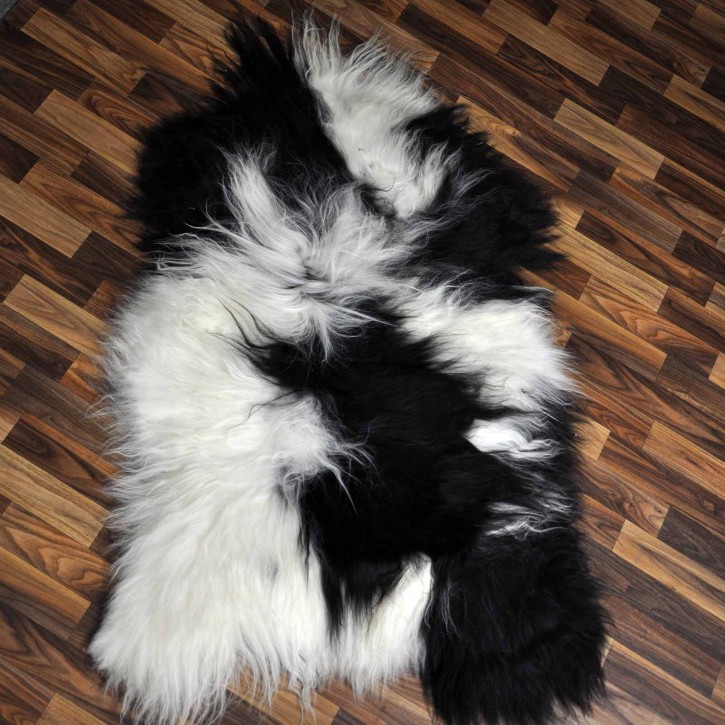 XXL ÖKO Island Schaffell beige schwarzbraun 125x80 #9106