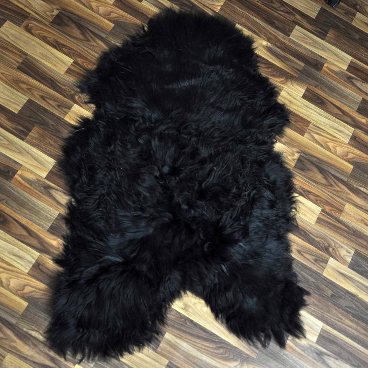 XXL ÖKO Island Schaffell schwarzbraun 120x70 Krampus #9117