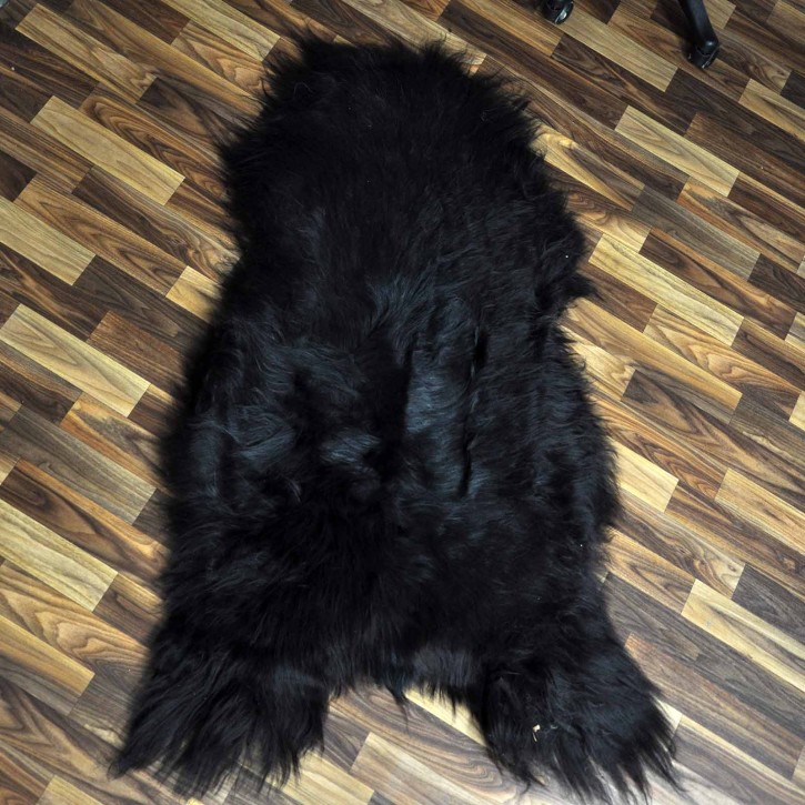XXL ÖKO Island Schaffell schwarzbraun 125x70 Krampus #9118