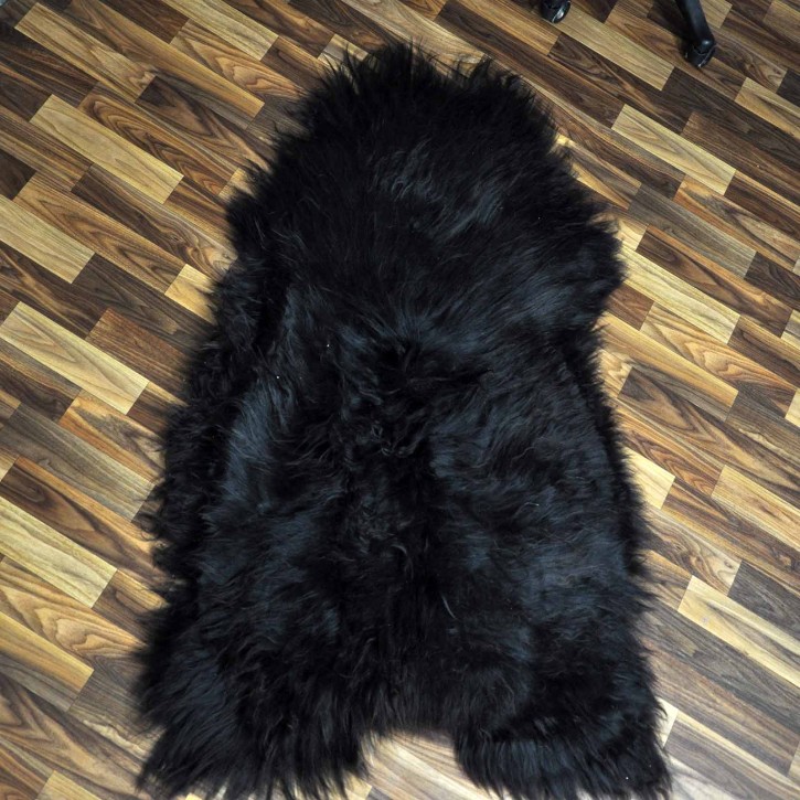 XXL ÖKO Island Schaffell schwarzbraun 125x70 Krampus #9120