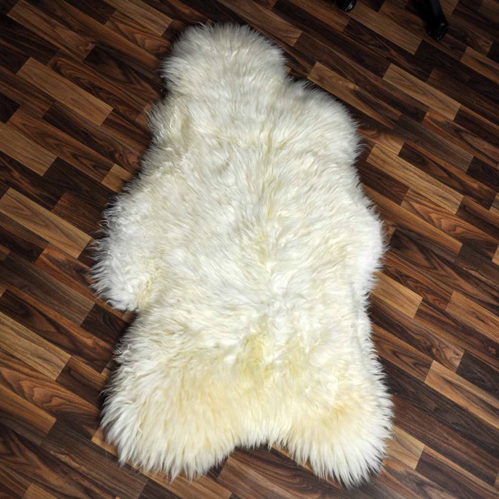 XXL ÖKO Schaffell Lammfell weiß 120x70 Sheepskin #9129