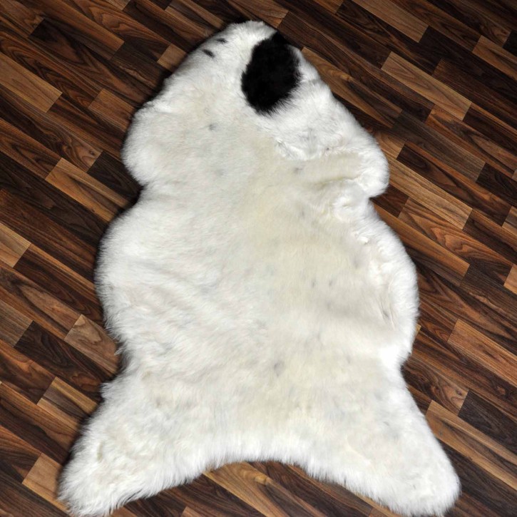 XL ÖKO Lammfell Schaffell Fell beige schwarzbraun 115x80 geschoren #9173