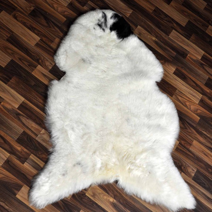 XL ÖKO Lammfell Schaffell Fell beige schwarzbraun 115x85 geschoren #9191