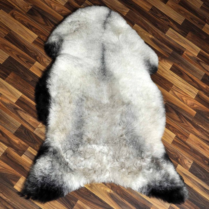 XXL ÖKO Lammfell Schaffell Fell beige schwarzbraun 120x80 geschoren #9198